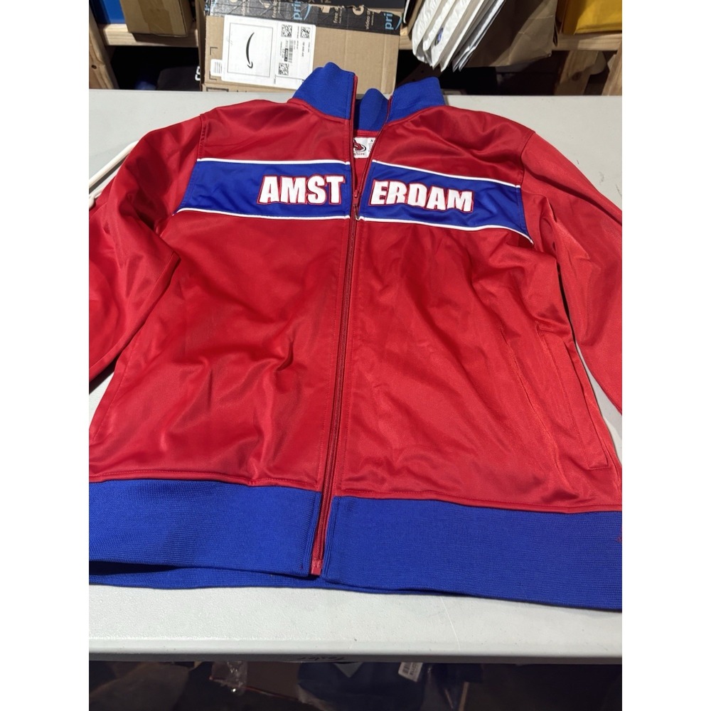 BIG HARE‎ Track Jacket Mens XLarge Jogging Red Full Zip Up Amsterdam